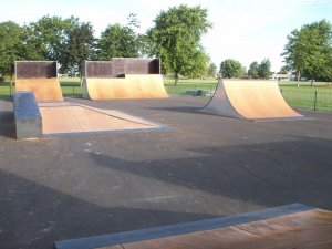 Picture shows the skateboard park